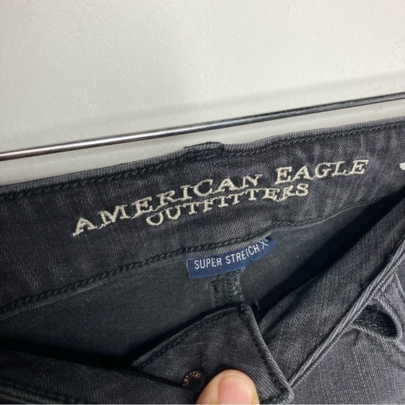American Eagle Outfitters super low jegging black Gray size 8 - Picture 6 of 11